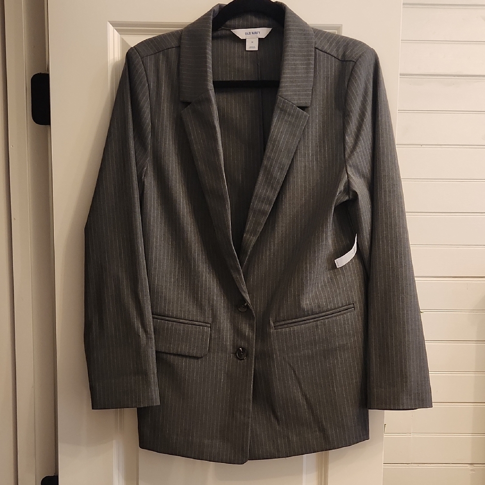Old Navy Charcoal Pinstripe Jacket